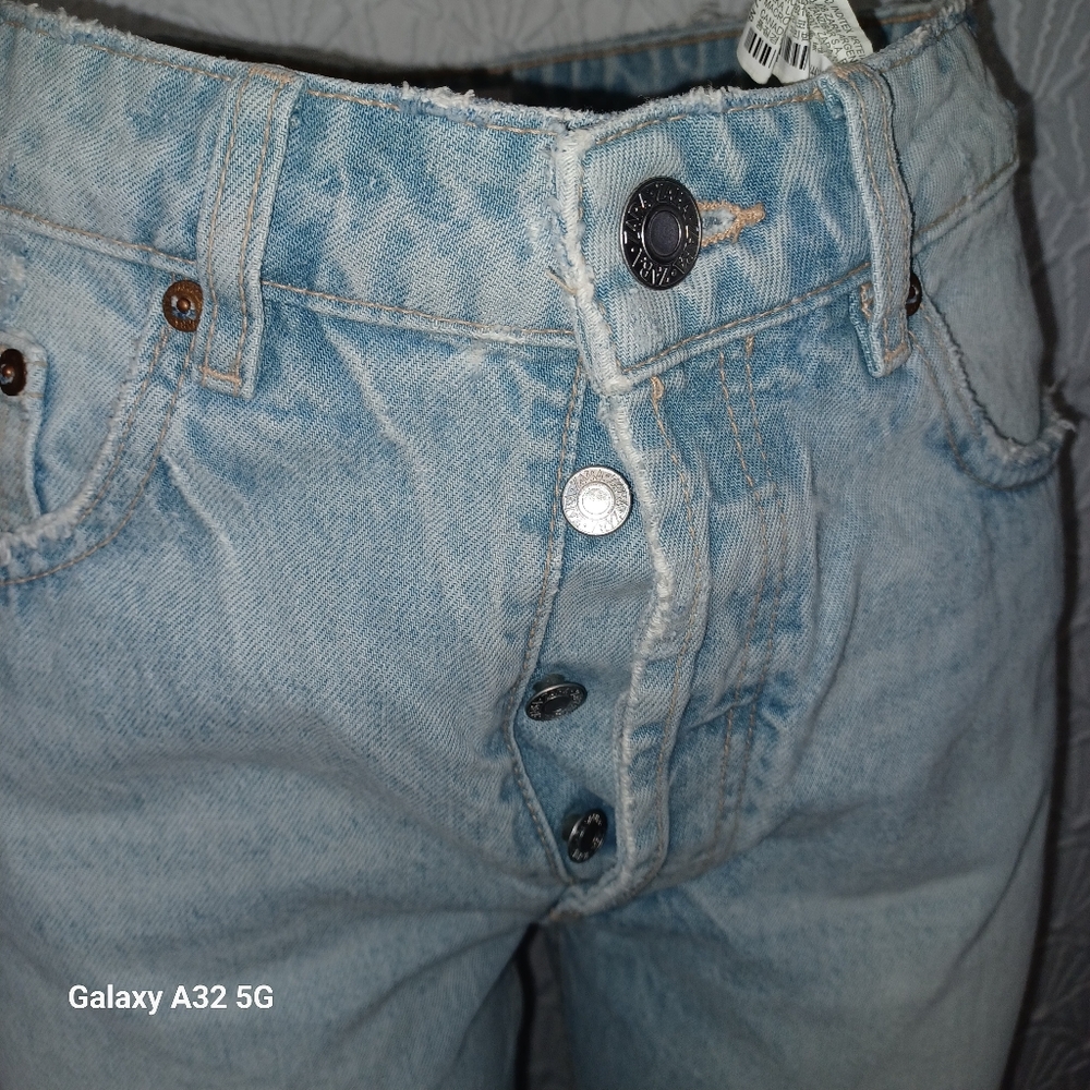 Zara Women Jeans Size 6 Blue Ankle Cropped Distressed Jeans - Picture 3 of 15